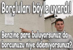 Otoparkçı, borçluları böyle uyardı