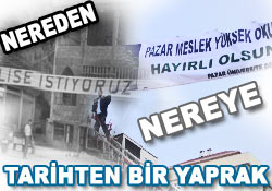 Pazarda afişli MYO sevinci