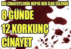 8 günde 12 korkunç cinayet!