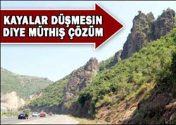 Kayaları, düşmesin diye bağladılar