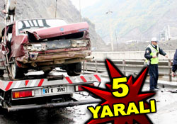 Trabzon'da trafik kazası: 5 yaralı