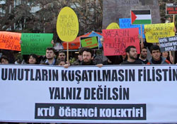 KTÜ'den İsrail'e protesto gösterisi