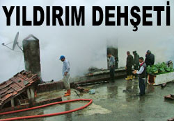 Rize'de yıldırım düştü, ev yandı!