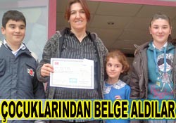 Veliler, çocuklarından belge aldı!