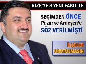 Rize'ye yeni 3 fakülte, 2 yüksekokul geliyor