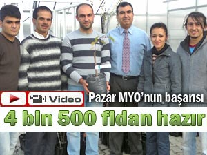 Pazar MYO, ürettiği 4 bin fidanı satacak