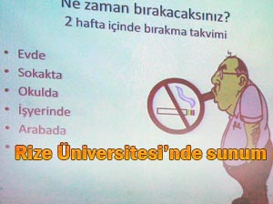 Rize Üniversiteli öğrencilerden sigaraya veto