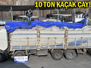 Komşuda 10 ton kaçak çay ele geçirildi!