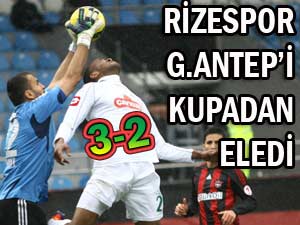 Rizespor Gaziantepspor'u 3-2 ile eledi