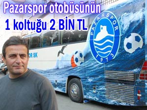 Pazarspor otobüsünün koltukları 2 bin TL!