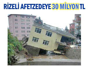 Rize'de afet mağdurlarına 30 milyon yardım