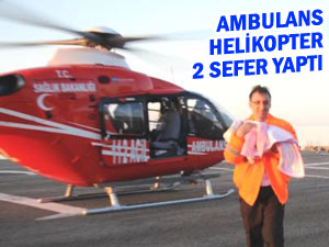 Ambulans helikopterle Rize'ye taşındılar