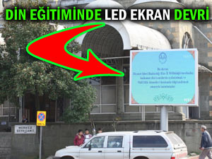 Rize'de dini konular LED ekrandan duyurulacak