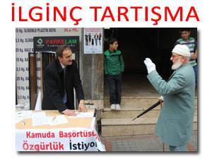 Cami girişinde başörtüsü tartışması…