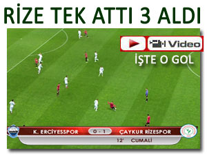 RİZE DEPLASMANDA KAYSERİ'Yİ MAĞLUP ETTİ