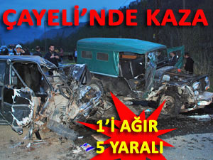 ÇAYELİ'NDE KORKUNÇ KAZA: 5 YARALI