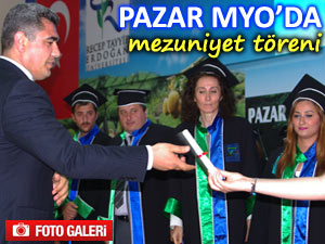 Pazar MYO'da 3. dönem mezuniyet coşkusu