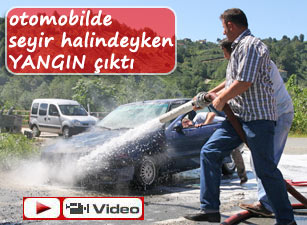 SEYİR HALİNDEKİ OTOMOBİL ALEV ALDI