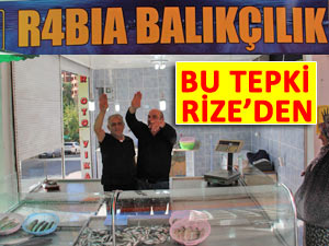 RİZELİ BALIKÇI DÜKKANA R4BIA İSMİ VERDİ