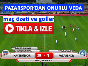 PAZARSPOR KAYSERİ'Yİ SALLADI, YIKAMADI!