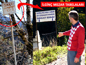 RİZE'DE 'DİKKAT MEZARLIK VAR' TABELASI!