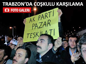 Başbakan'ı karşılamaya Trabzon'a gittiler