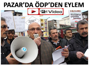 Pazar'da ÖDP'den ayakkabı kutulu eylem