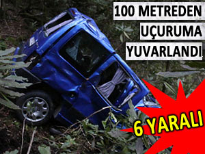 Ç. Hemşin'de araç, uçuruma yuvarlandı: 6 yaralı