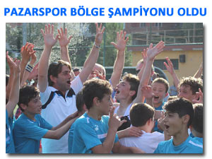 Pazarspor U-13 takımı bölge şampiyonu oldu