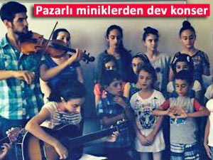 Pazarlı miniklerden keman ve gitar konseri