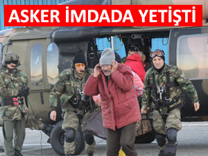 Yaylada mahsur kalanlar için askeri helikopter!