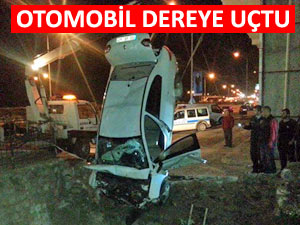 RİZE'DE OTOMOBİL DEREYE DÜŞTÜ: 1 YARALI