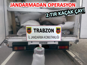 Trabzon’da 2 tır, 20 ton kaçak çay ele geçirildi