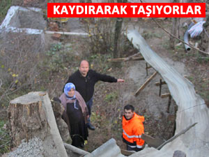 RİZE'DE YOL ÇİLESİNE İLGİNÇ ÇÖZÜM!