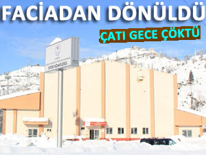 RİZE'DE SPOR KOMPLEKSİNİN ÇATISI ÇÖTÜ