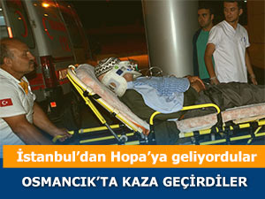 İstanbul'dan Hopa'ya giderken kaza geçirdiler