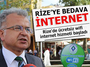 Rize'de ücretsiz wifi internet hizmeti başladı