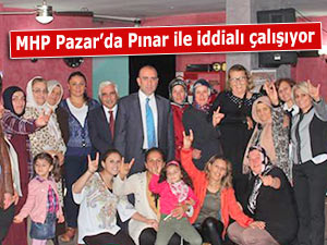 MHP Adayı Pınar, Pazar'da esnaf ziyaretlerinde bulundu