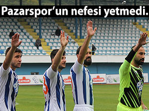 PAZARSPOR'UN NEFESİ PUANA YETMEDİ!