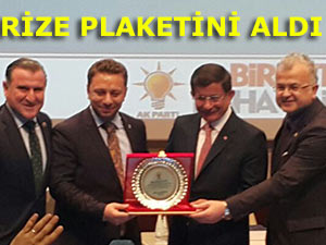 Başbakan Davutoğlu Rize’ye birincilik plaketi verdi