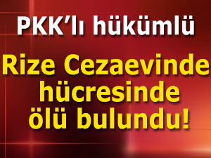 PKK’LI HÜKÜMLÜ HÜCRESİNDE ÖLÜ BULUNDU