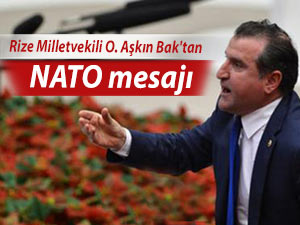 Rize Milletvekili O. Aşkın Bak'tan NATO mesajı