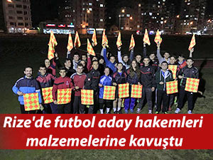 Rize'de futbol aday hakemleri malzemelerine kavuştu