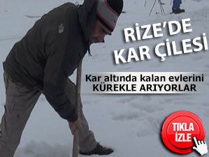 Kar altında kalan evlerini kürekle kazarak arıyorlar!