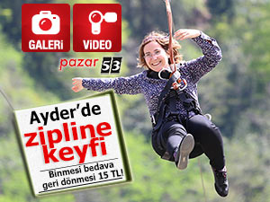 Ayder'de zipline keyfi. Gitmek bedava geri dönmek 15 TL!