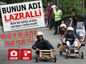 6. Lazralli Tahta Araba Yarışları nefes kesti