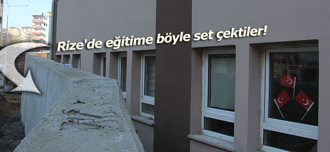 Rize'de eğitime böyle set çektiler!