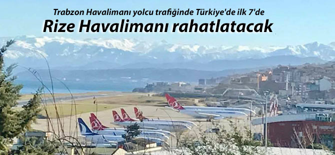Trabzon Havalimanı yolcu trafiğinde Türkiye'de ilk 7'de