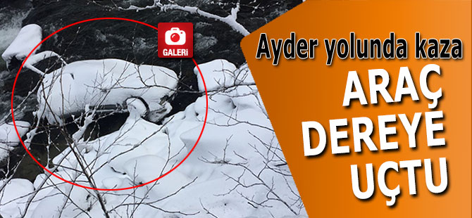 Ayder yolunda araç dereye uçtu