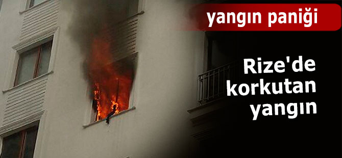 Rize'de yangın paniği